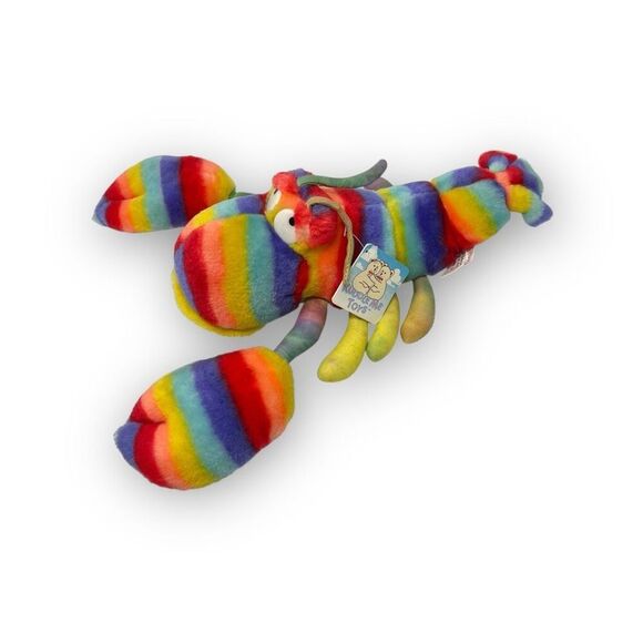 Kuddle Me Toys Kellytoy Rainbow Striped Plush Lobster Stuffed Animal NWT - Picture 1 of 12